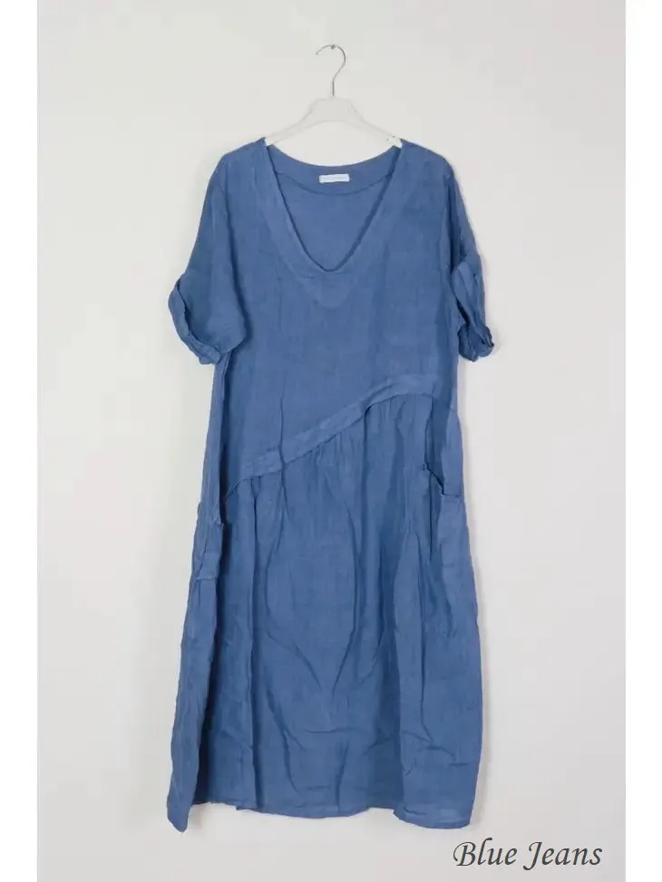 11065 100% Linen Dress