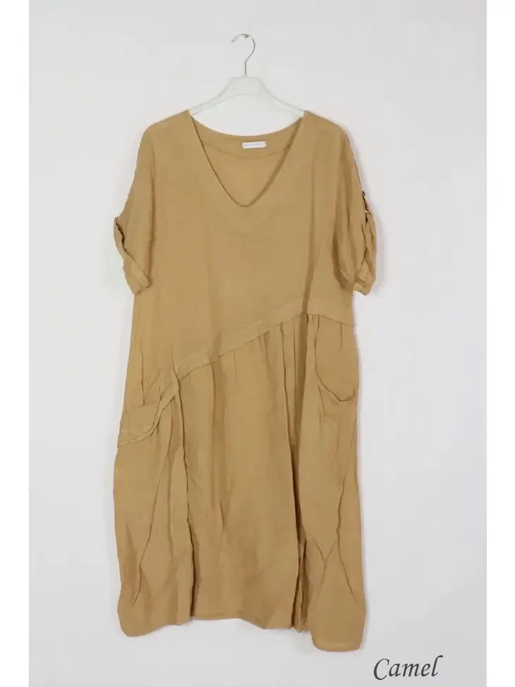 11065 100% Linen Dress