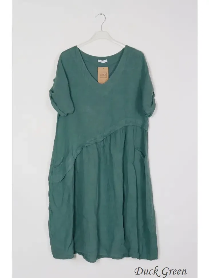 11065 100% Linen Dress