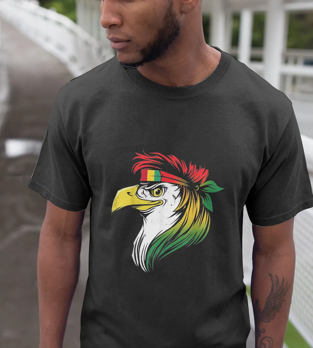 1sttheworld T-Shirt - Eagle Guinea Flag T-Shirt Black A35