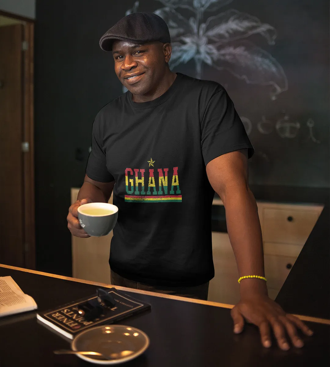 1sttheworld T-Shirt - Ghana Country Flag T-Shirt Black A35