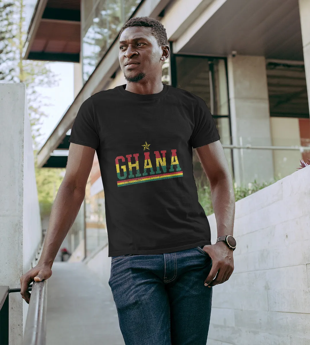 1sttheworld T-Shirt - Ghana Country Flag T-Shirt Black A35