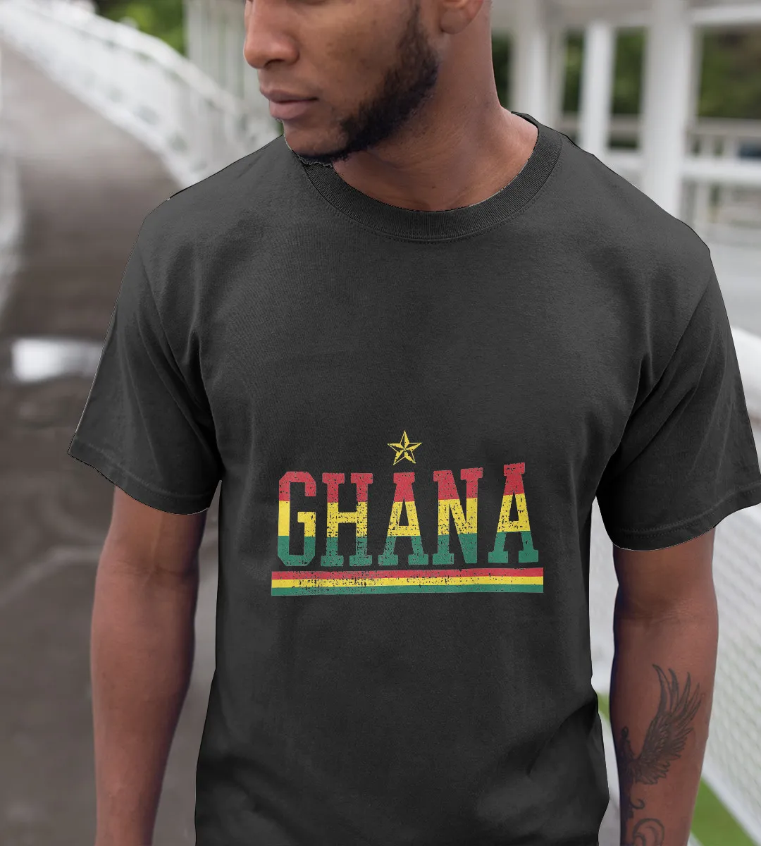 1sttheworld T-Shirt - Ghana Country Flag T-Shirt Black A35