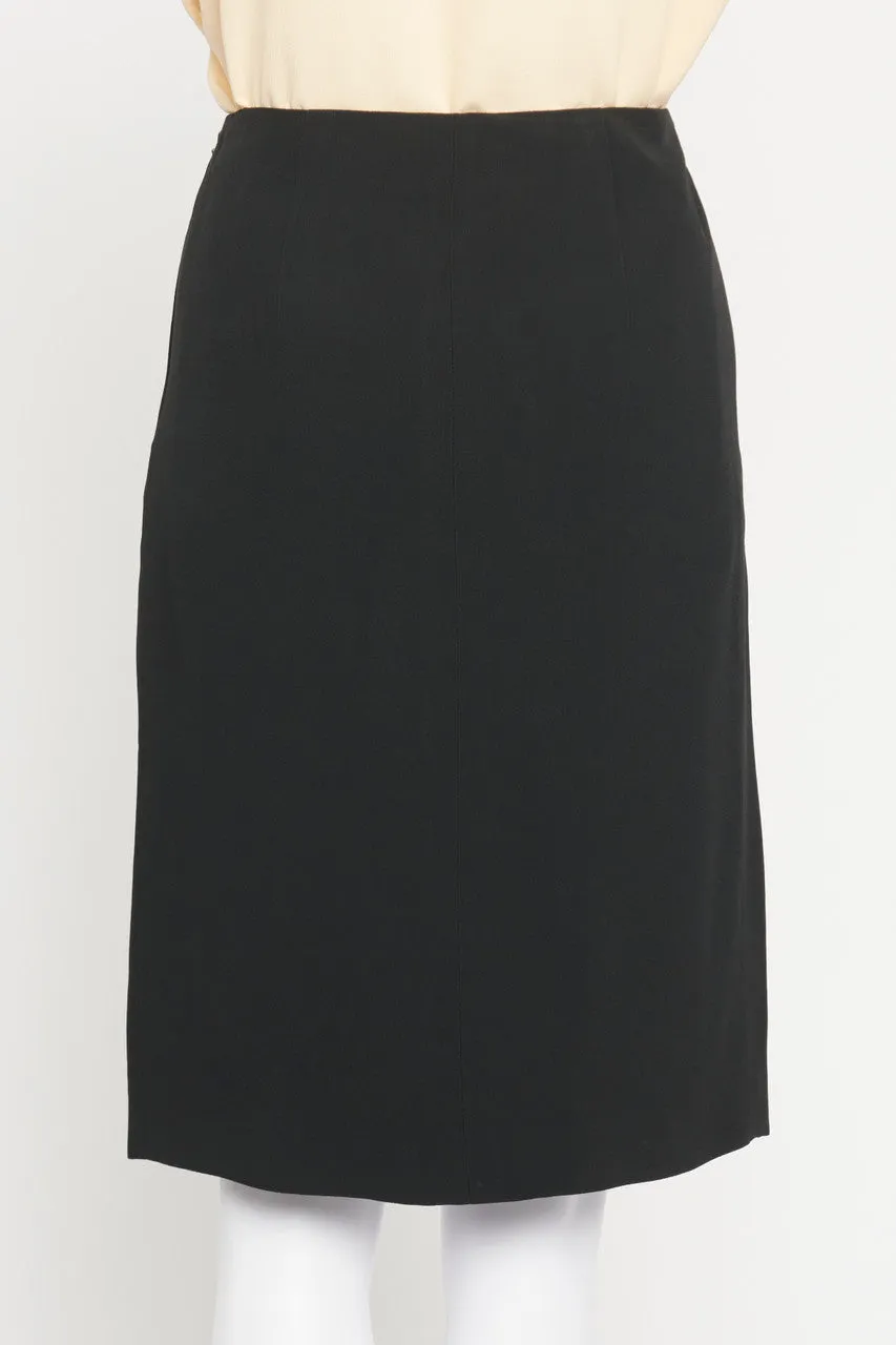 2012 Black Slit Preowned Knee Skirt