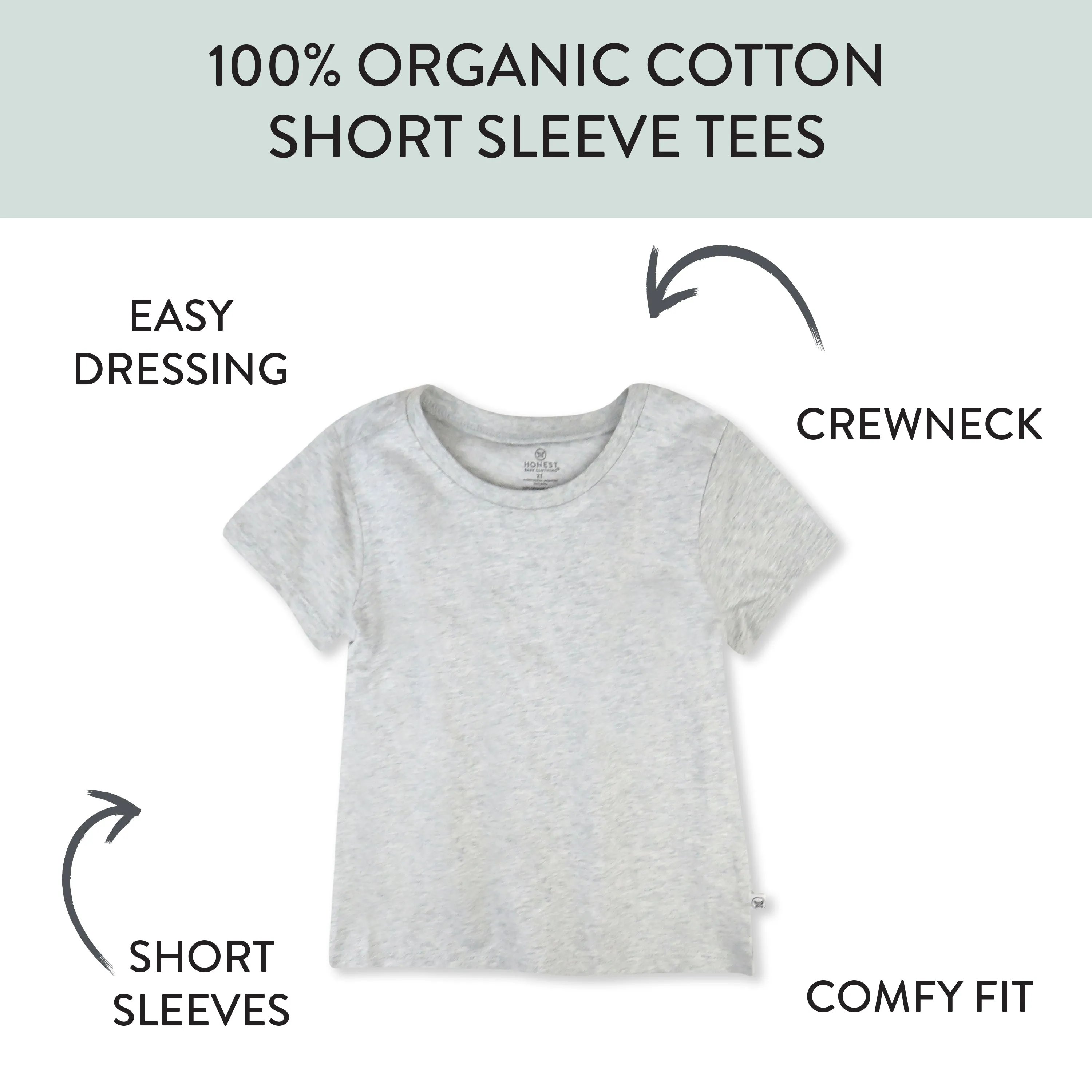 5-Pack Organic Cotton Short Sleeve T-Shirts