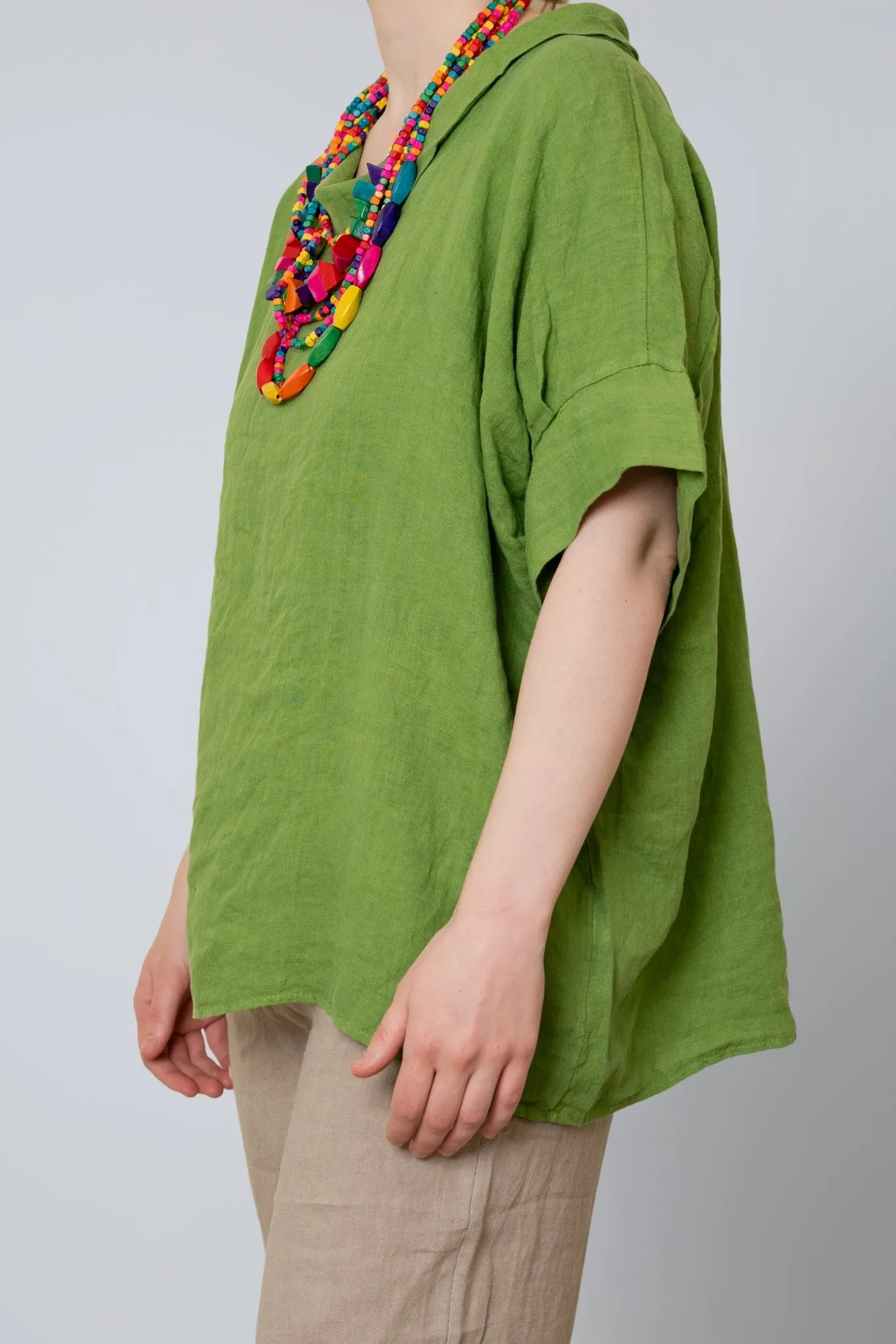 Alina Linen Cowl Top