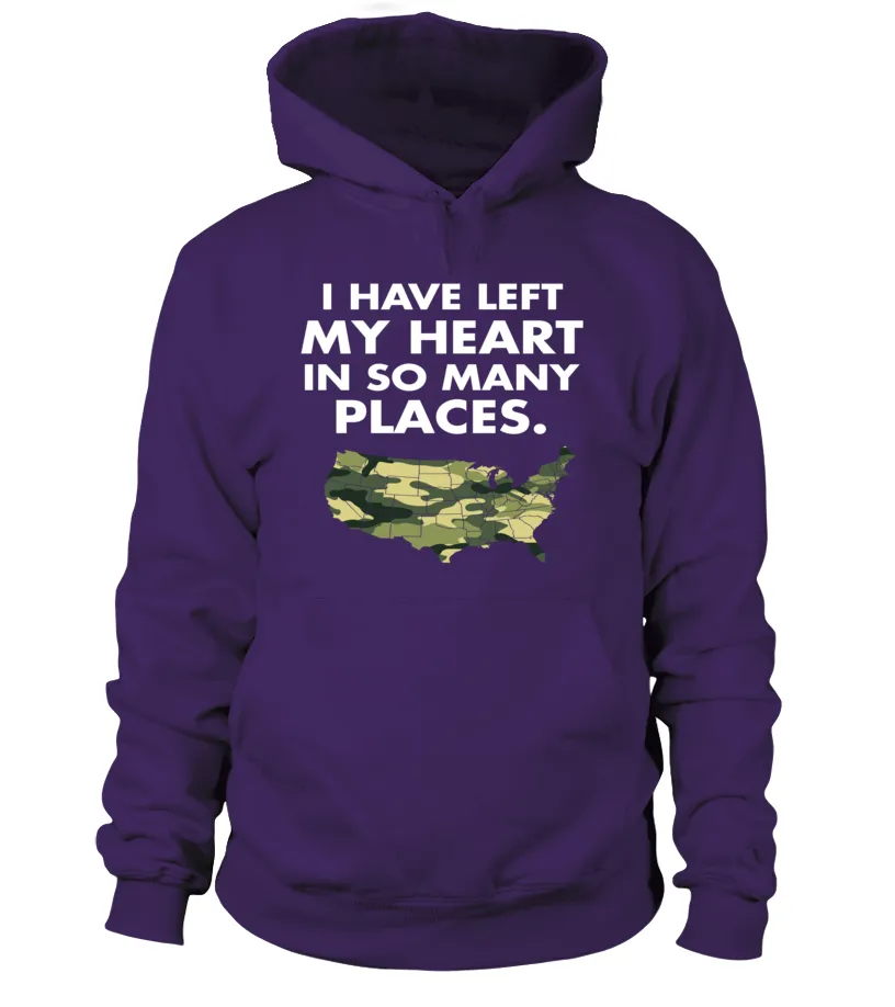 Army Mom Heart In Many Places T-shirts