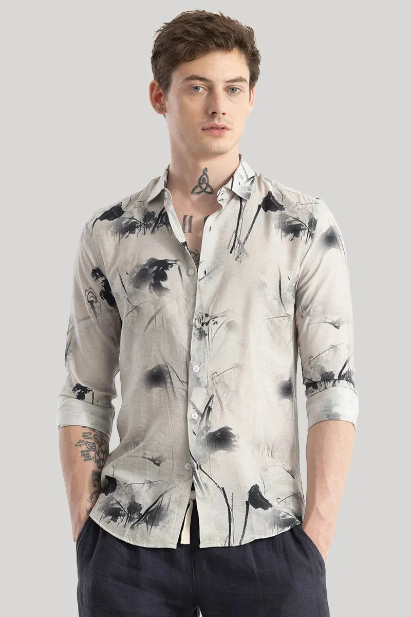 Axel Light Grey Abstract Shirts