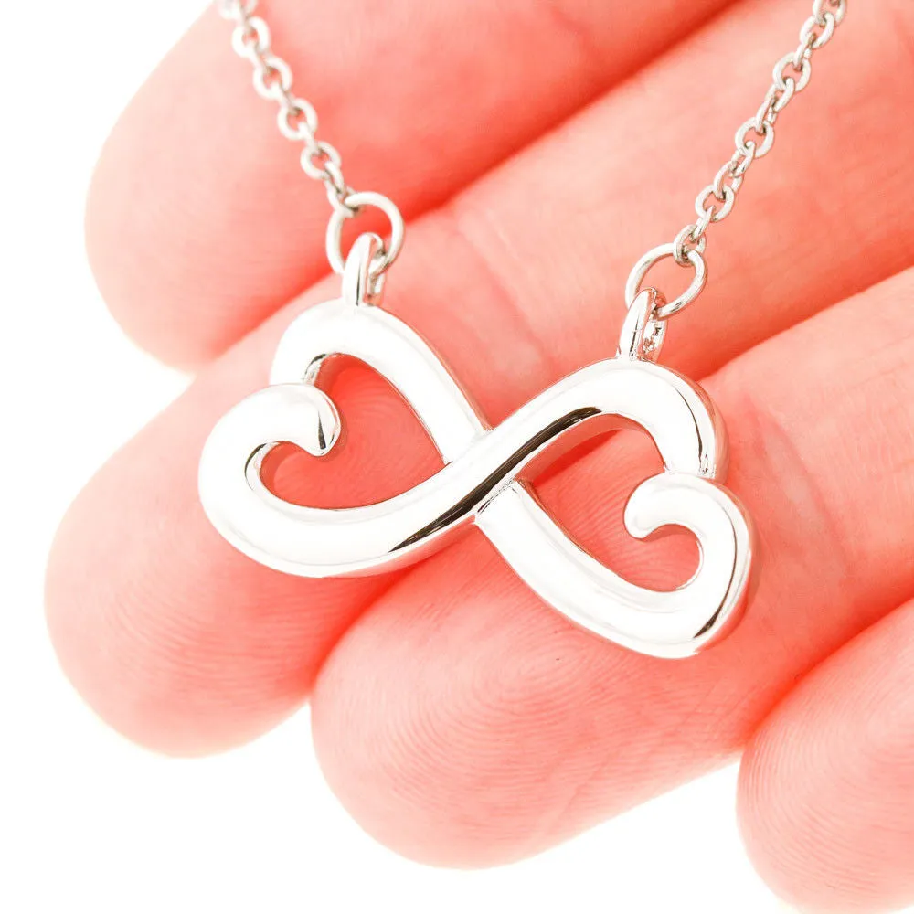 Beautiful Infinity HEART Necklace With Husband To Wife First Romantic Message Card