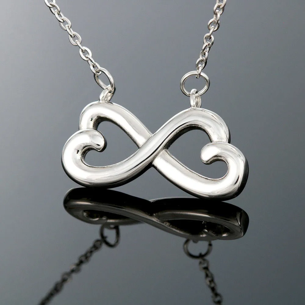 Beautiful Infinity HEART Necklace With Husband To Wife First Romantic Message Card