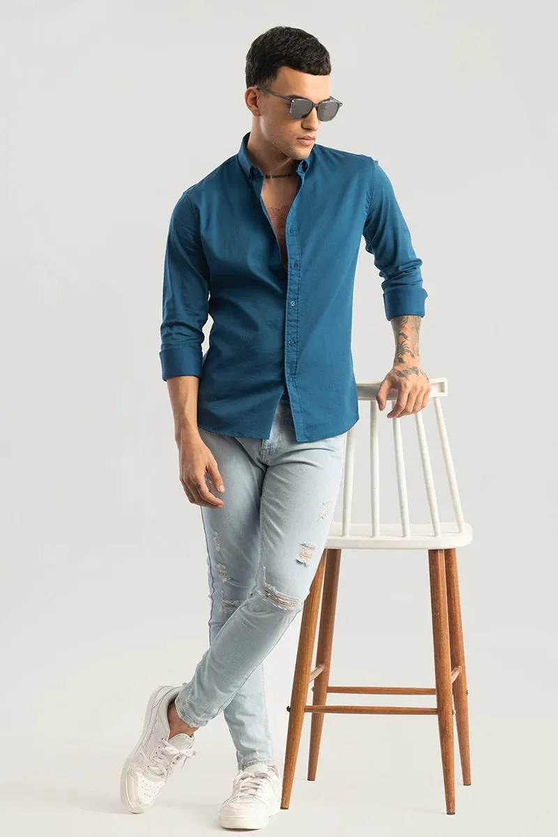 Benoit Teal Plain Shirts