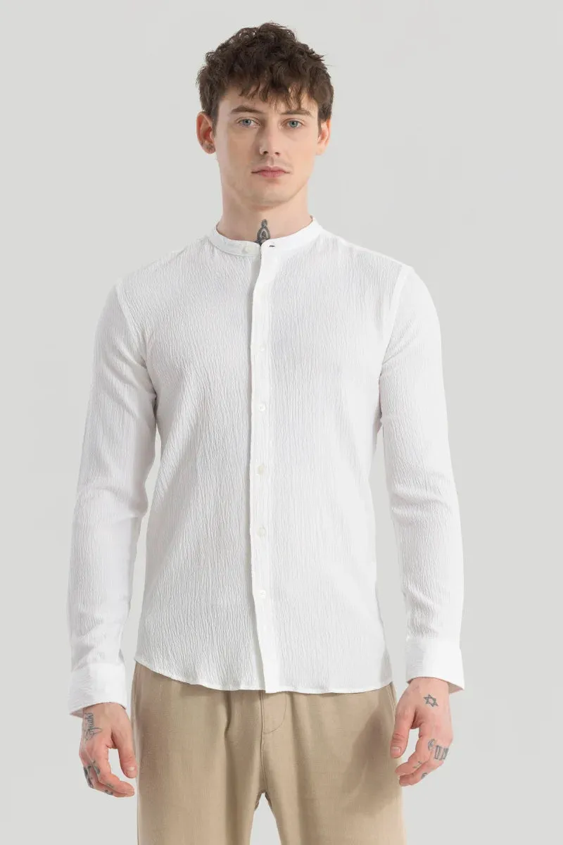 Berit White Textured Shirts