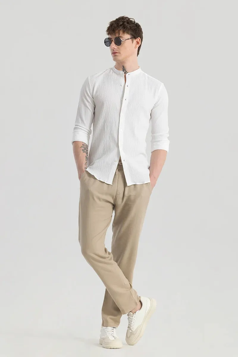 Berit White Textured Shirts