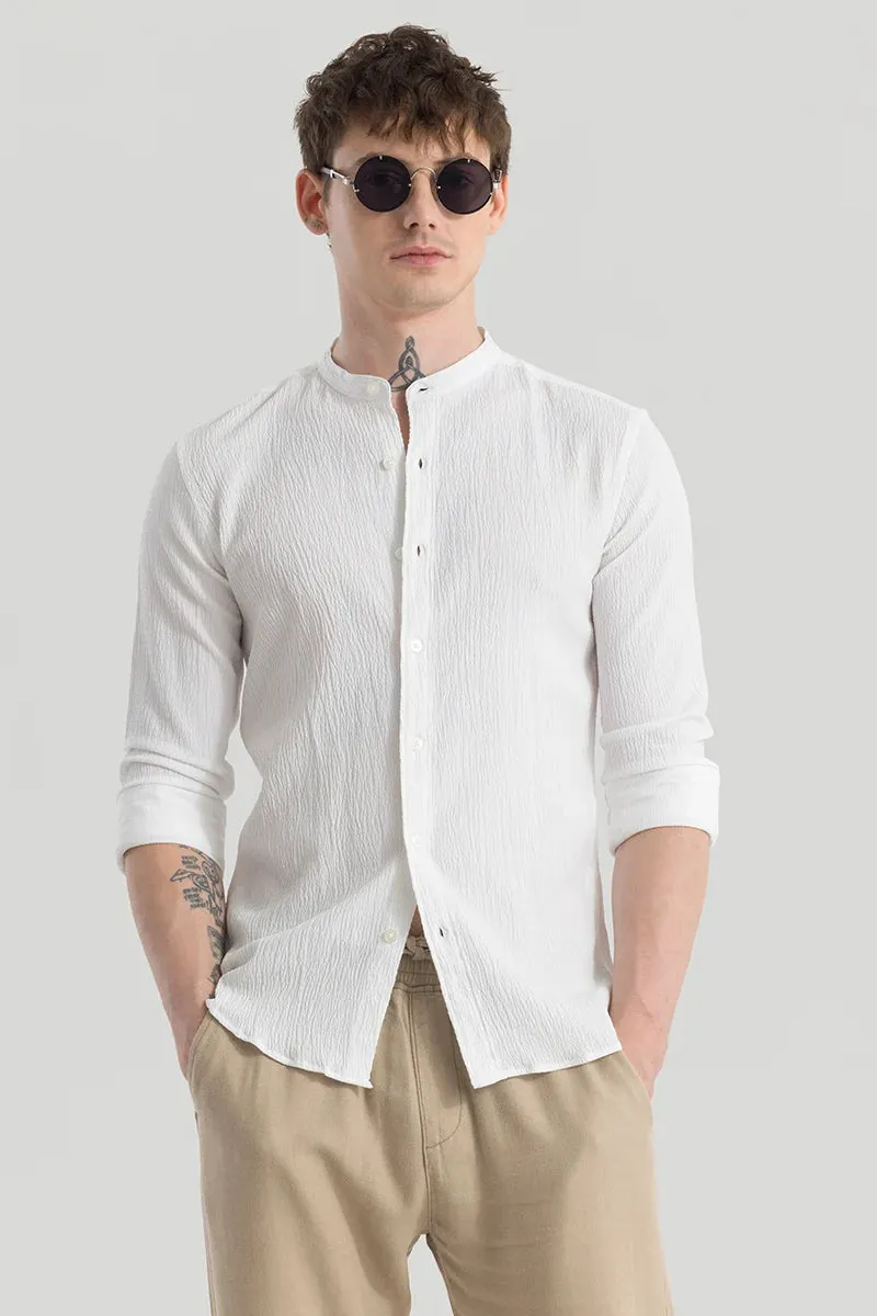 Berit White Textured Shirts