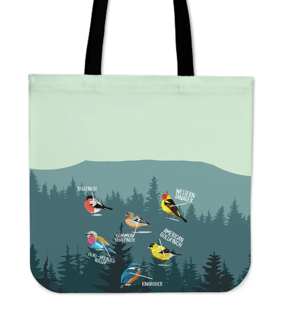 Bird Watching Linen Tote