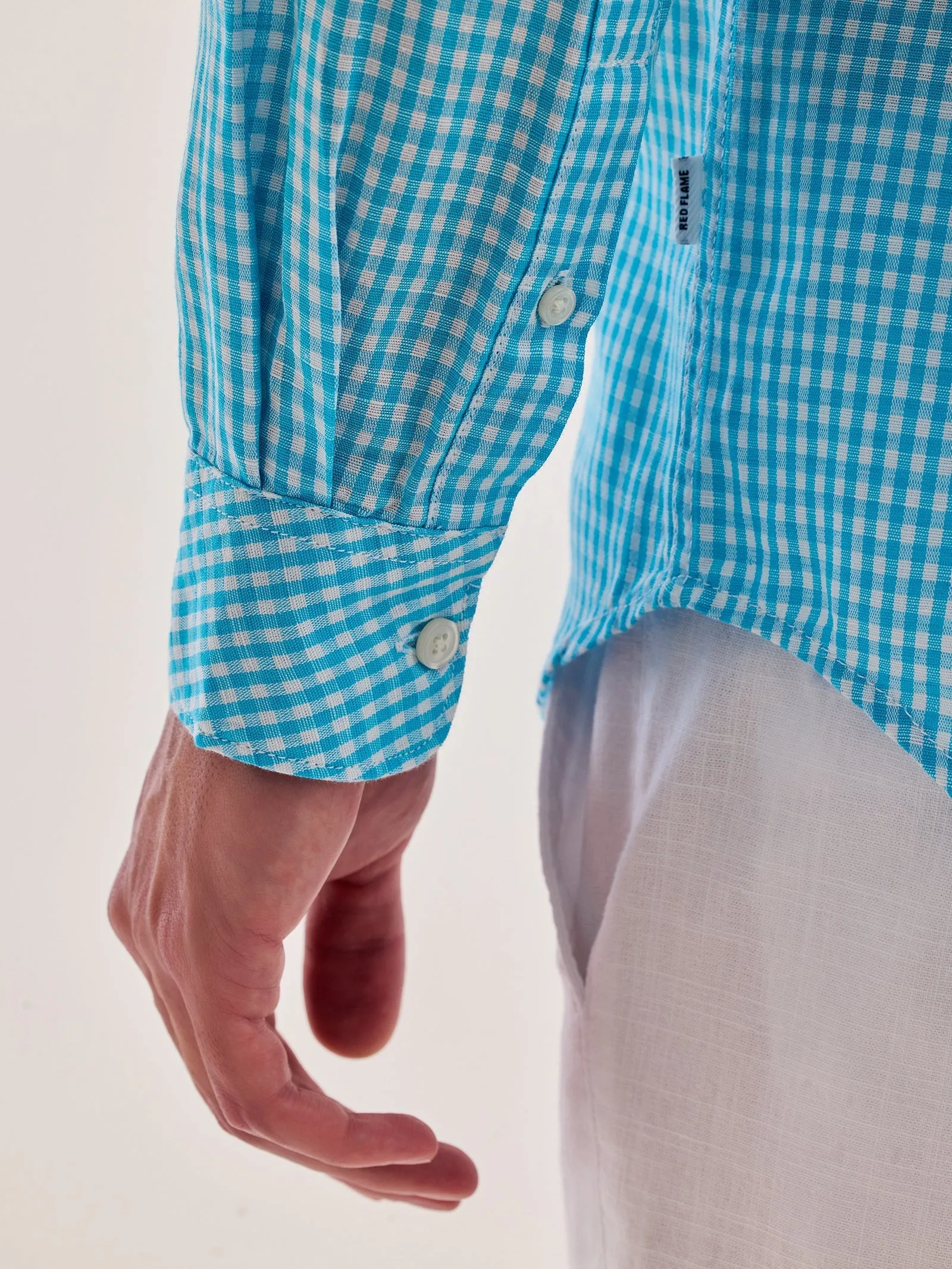 Blue Checked Linen Shirt