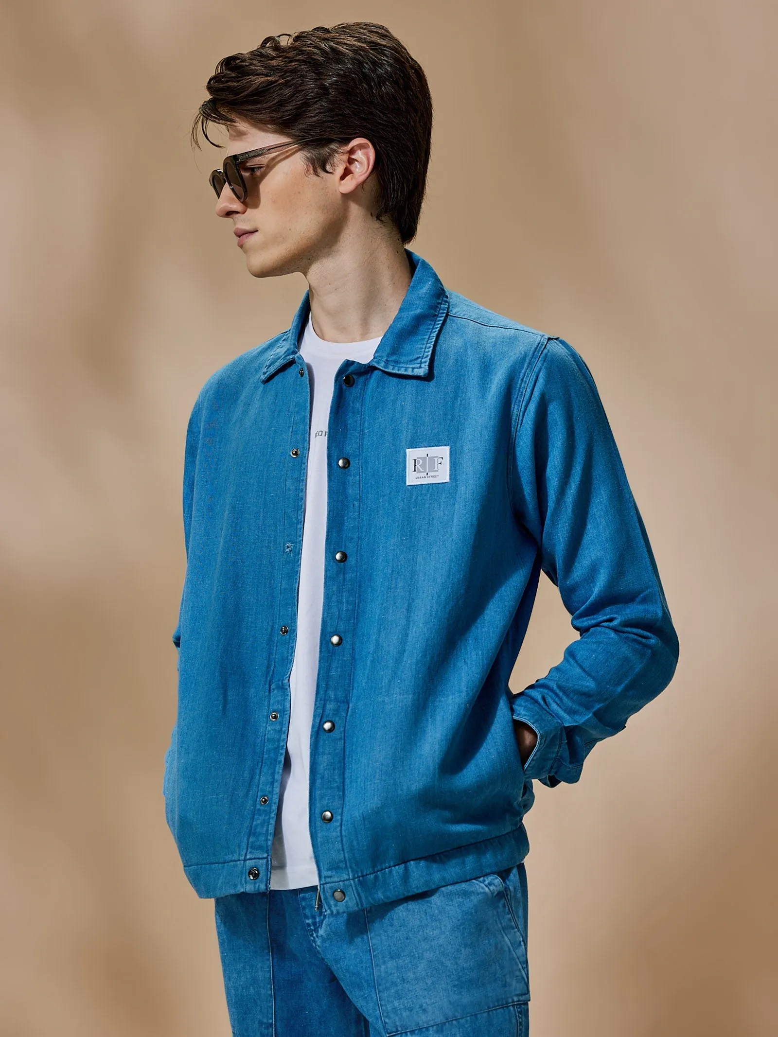 Blue Linen Overshirt