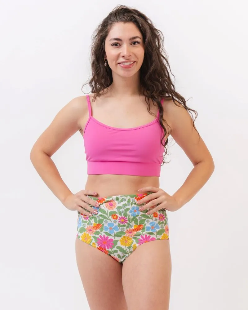 Breezy Floral/ Flower Check Reversible Ultra High-Waist Bottom