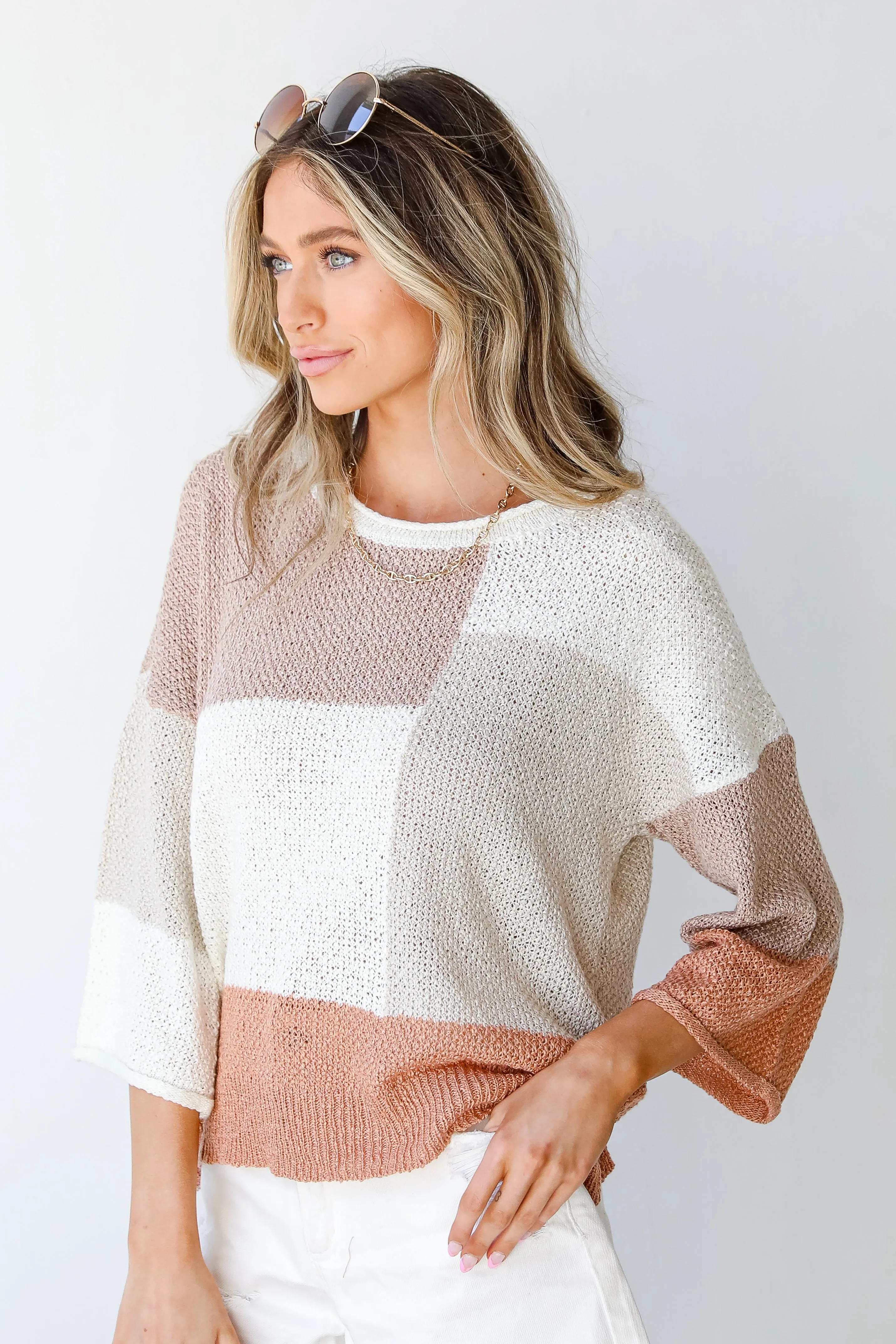 Breezy Livin' Color Block Knit Top