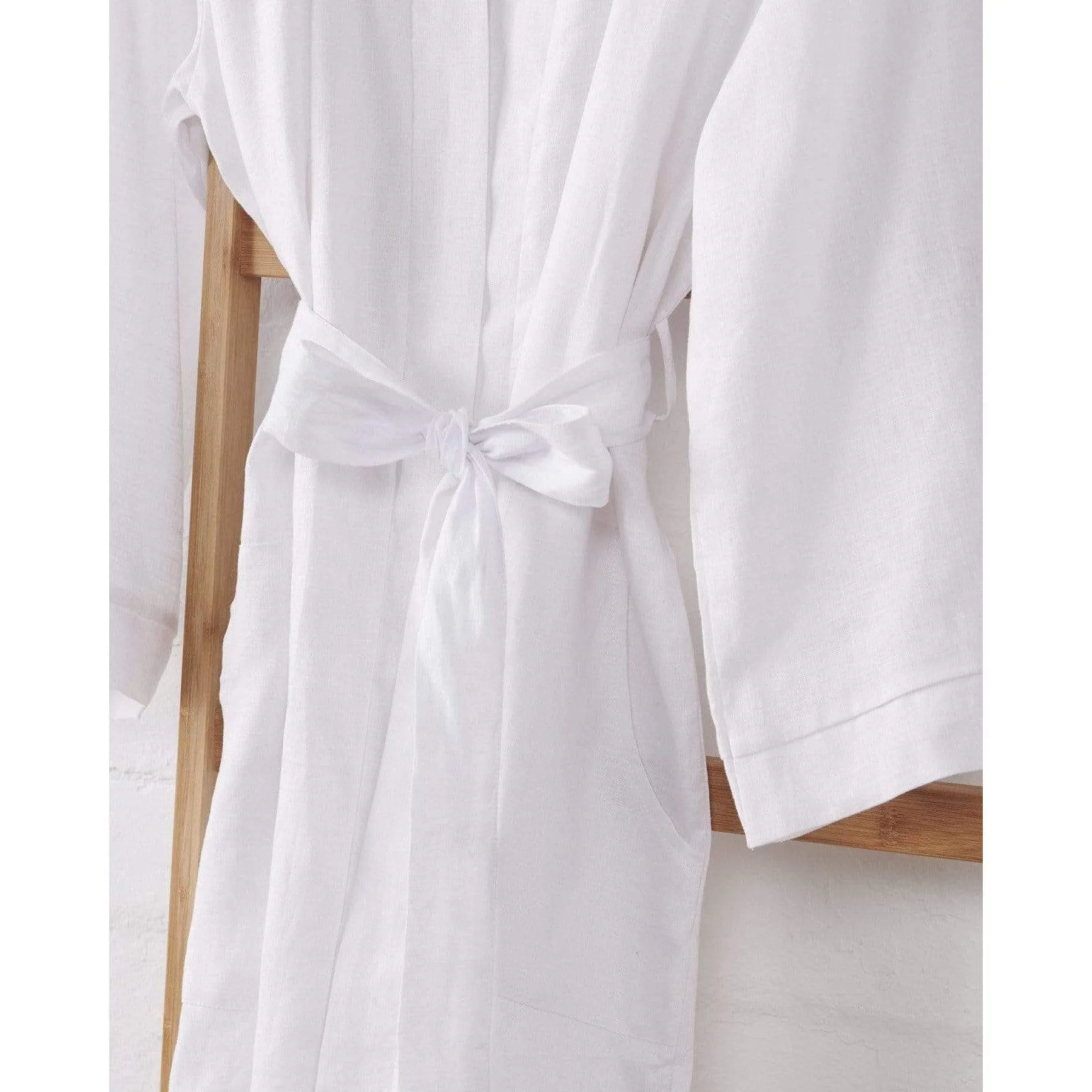 Bridal Bathrobe - White Linen