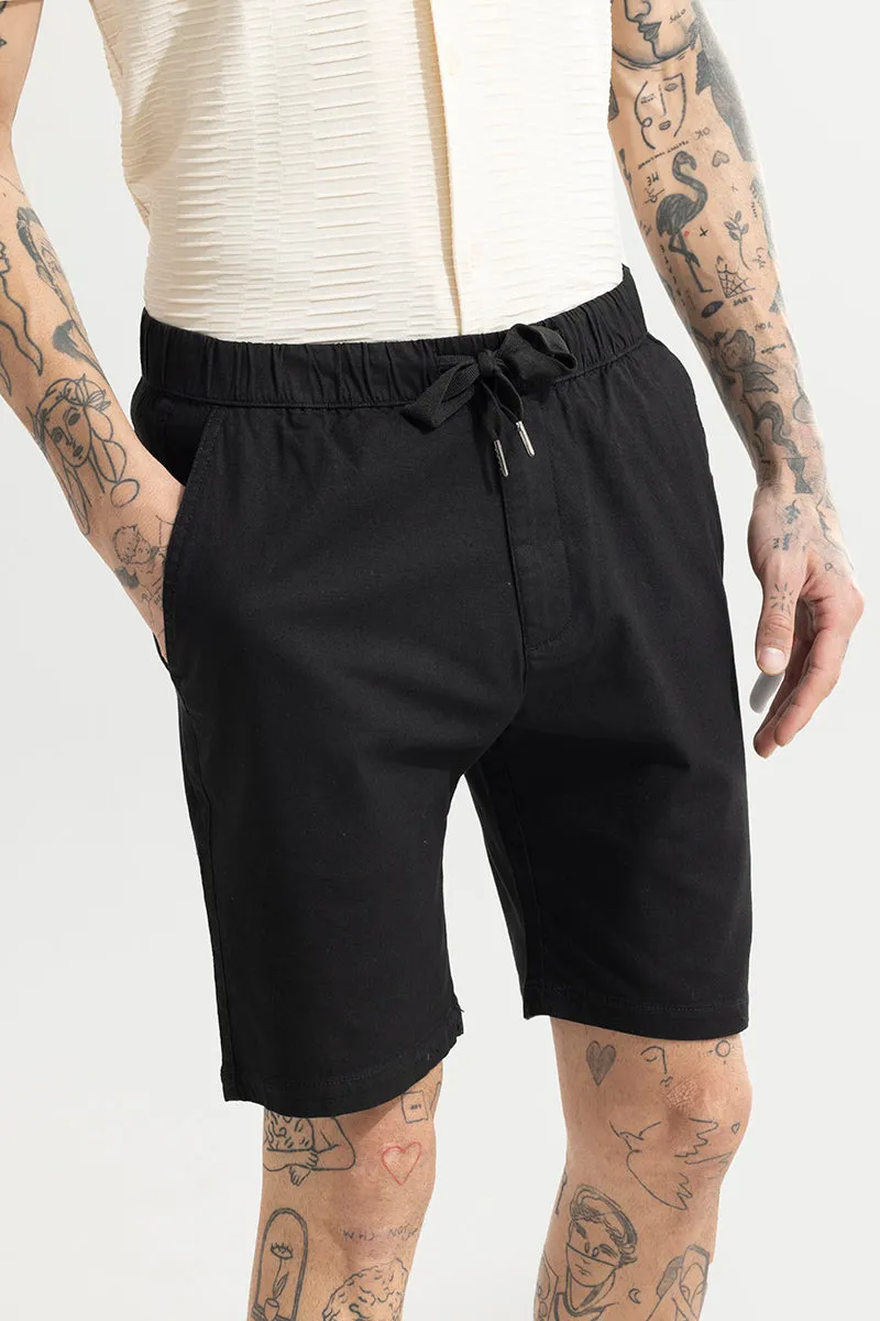 Brocky Black Linen Shorts