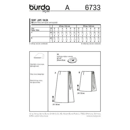 Burda Wrap Skirts 6733