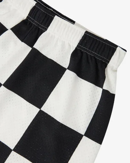 CHEQUERED MESH SHORTS