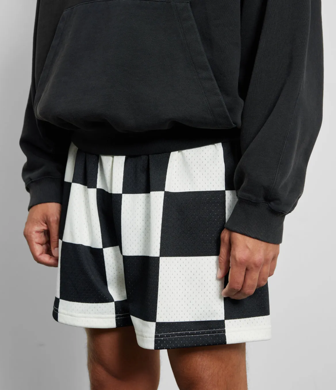 CHEQUERED MESH SHORTS