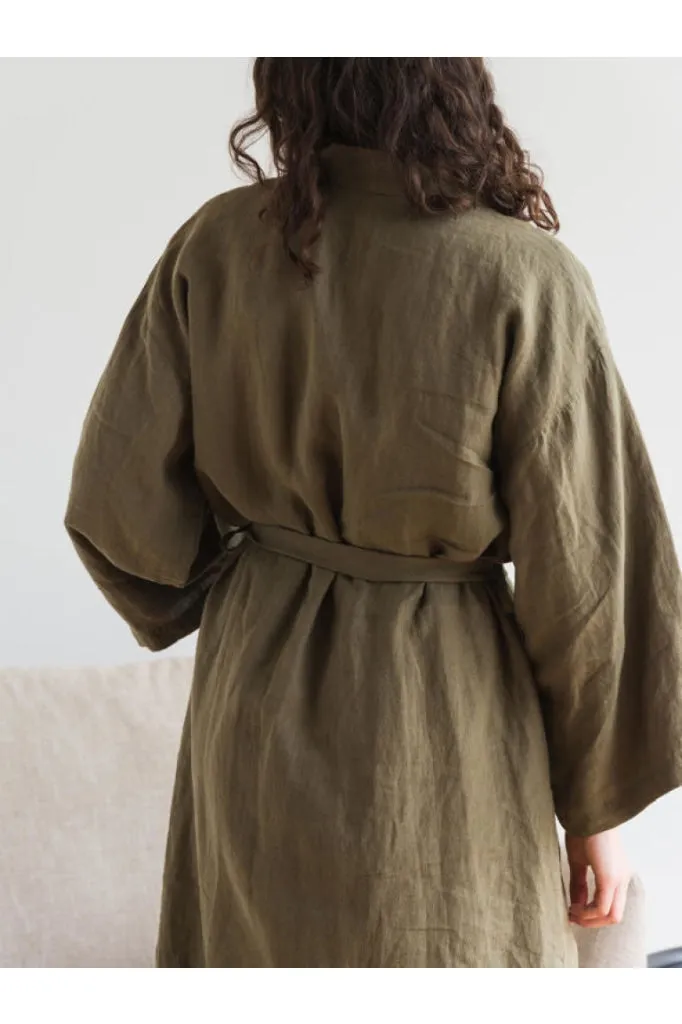 Citta - Linen Robe - Ivy