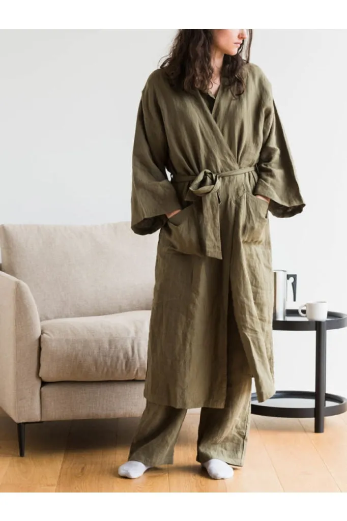 Citta - Linen Robe - Ivy