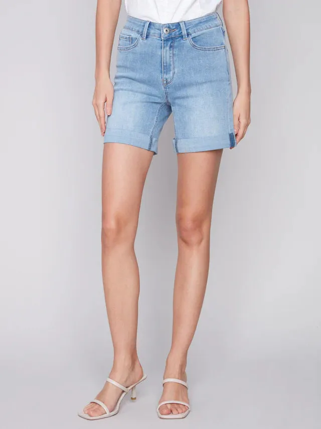 CUFF DENIM SHORTS