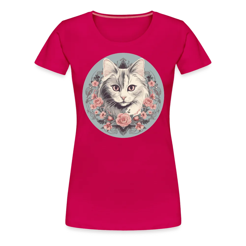 Damen T-Shirt mit Katzenmotiv "Romantic Cat"