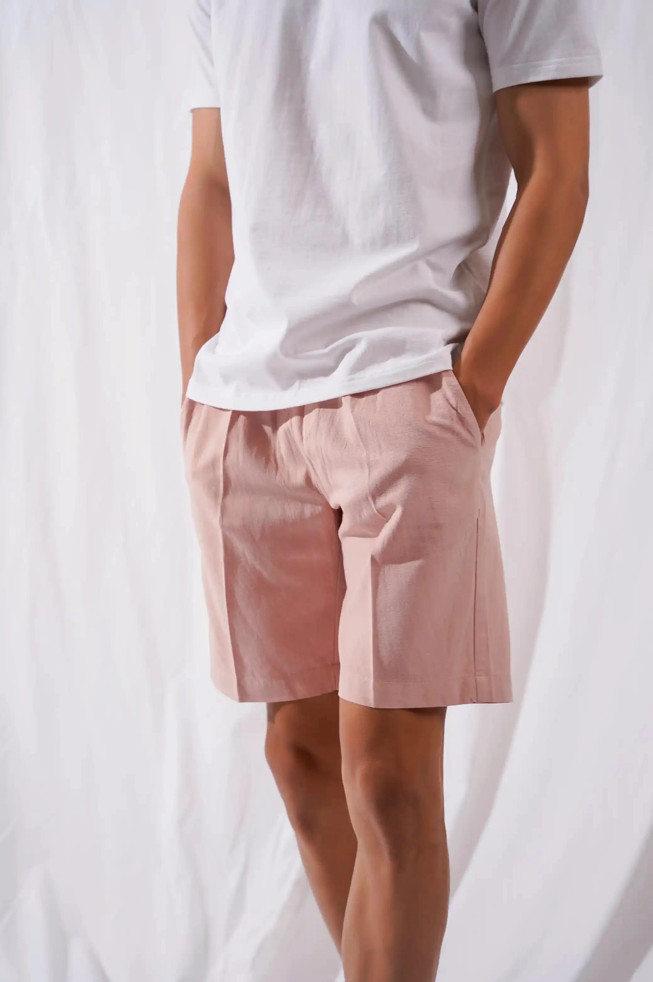 DRAWSTRING LINEN SHORTS