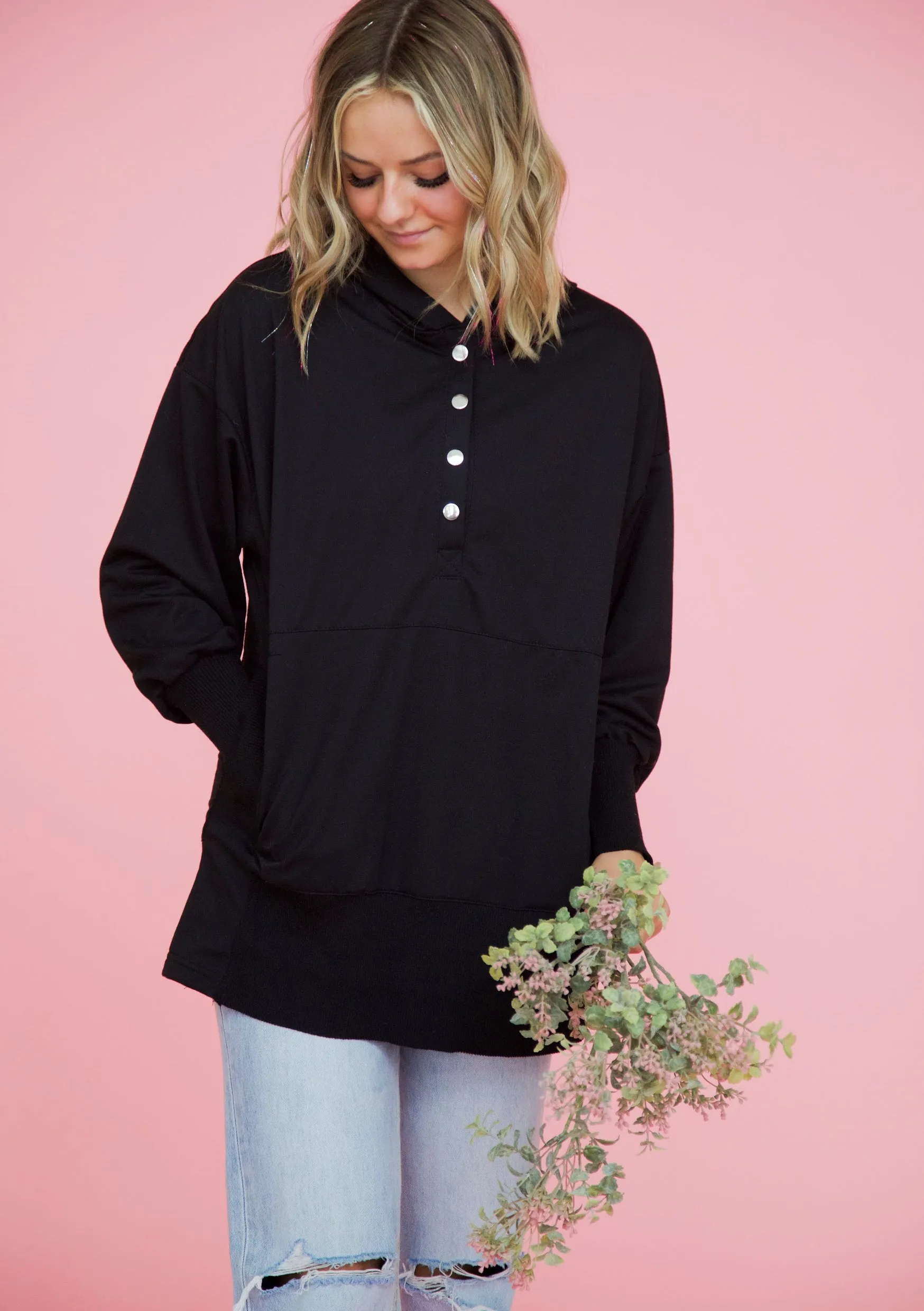 Easy Breezy Pullover in Black