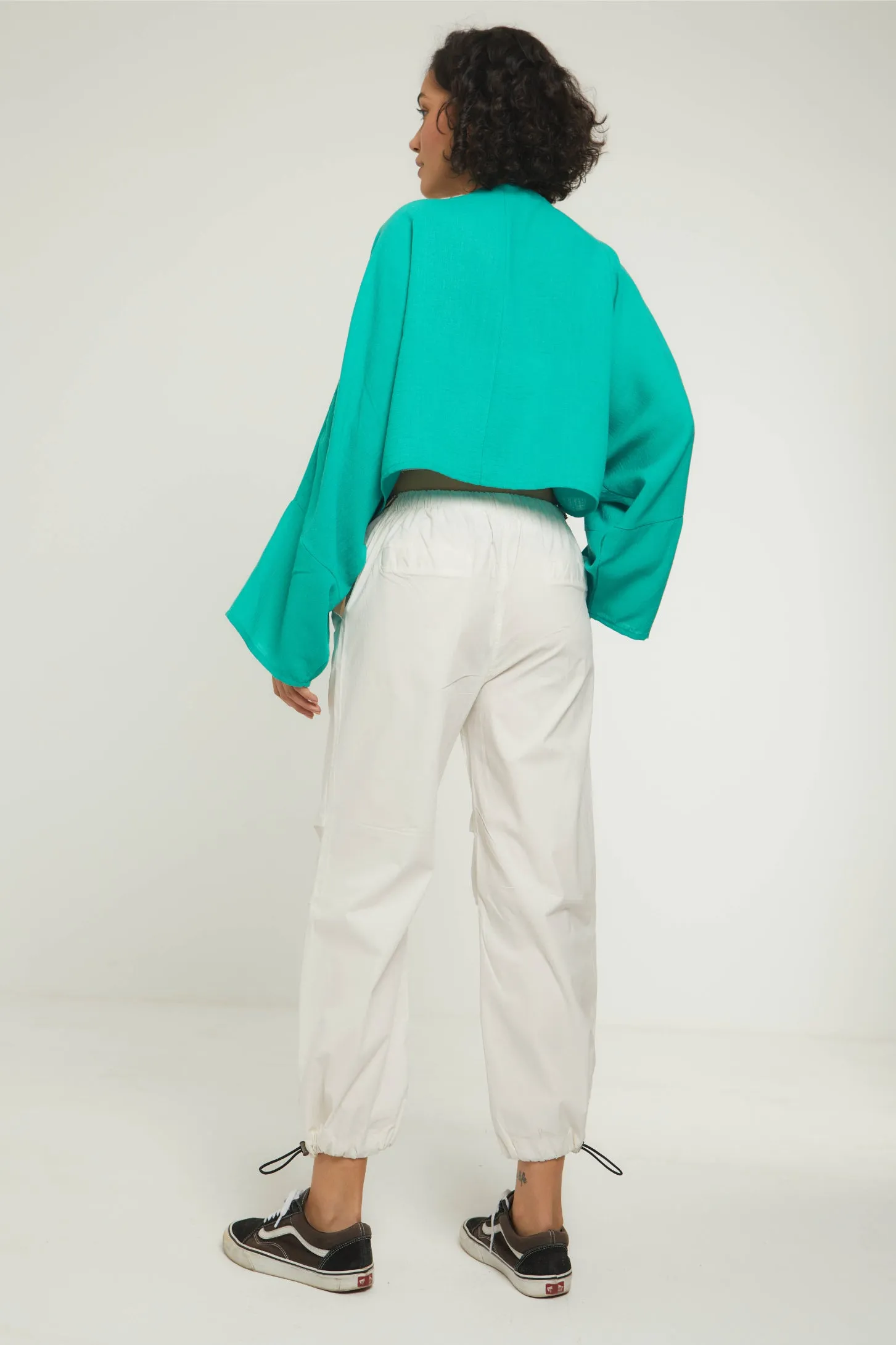 EASY BREEZY TIE FRONT TOP - GREEN