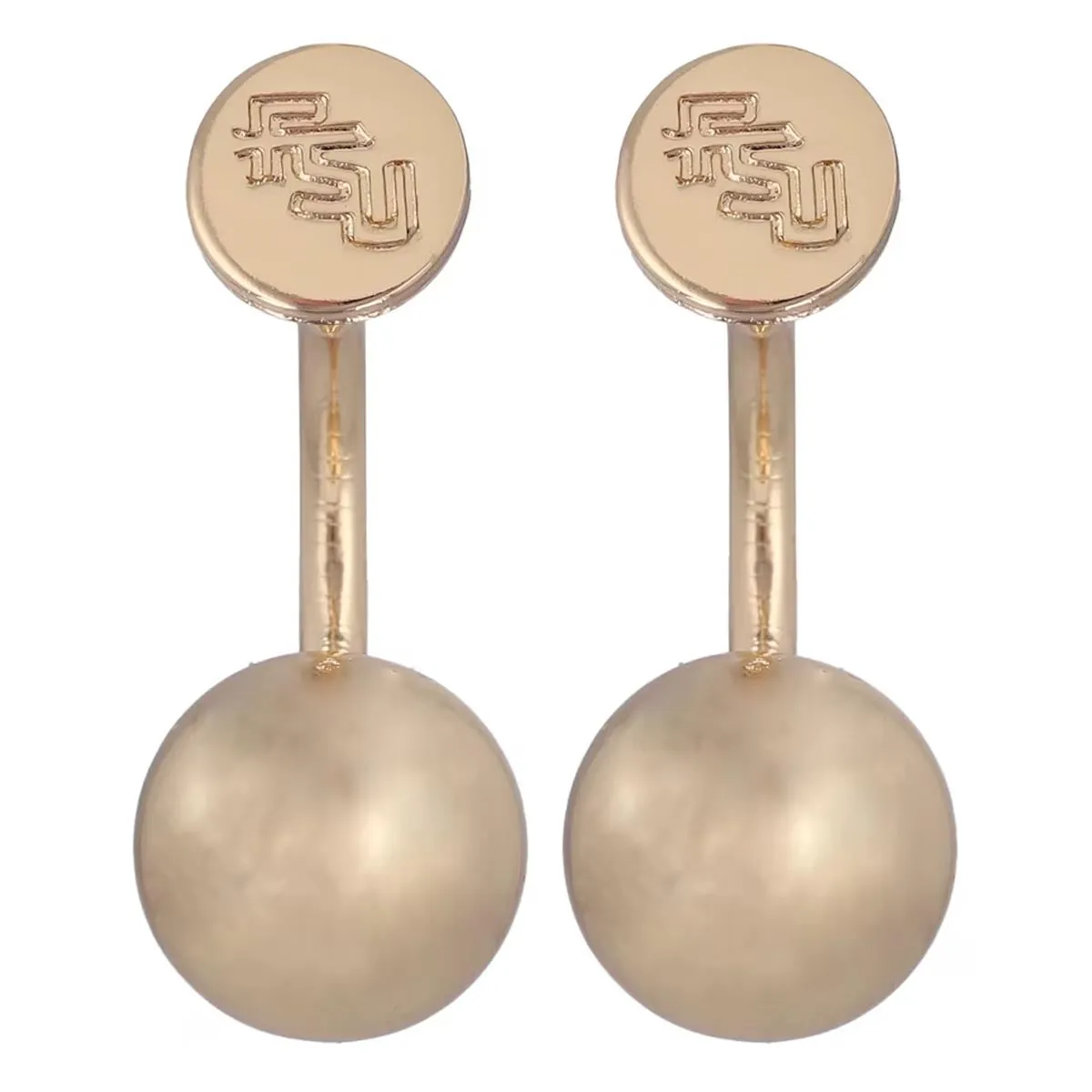 Emerson Street Stacked FSU Gold Ball Earrings