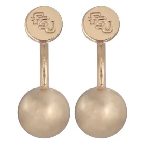 Emerson Street Stacked FSU Gold Ball Earrings