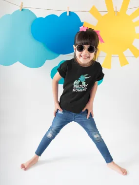 Enjoy Every Moment Printed Black Kids T-shirts