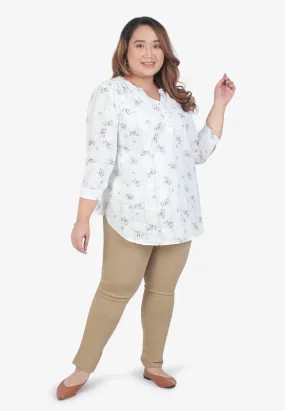 Fernanda Light Breezy Floral Blouse - White