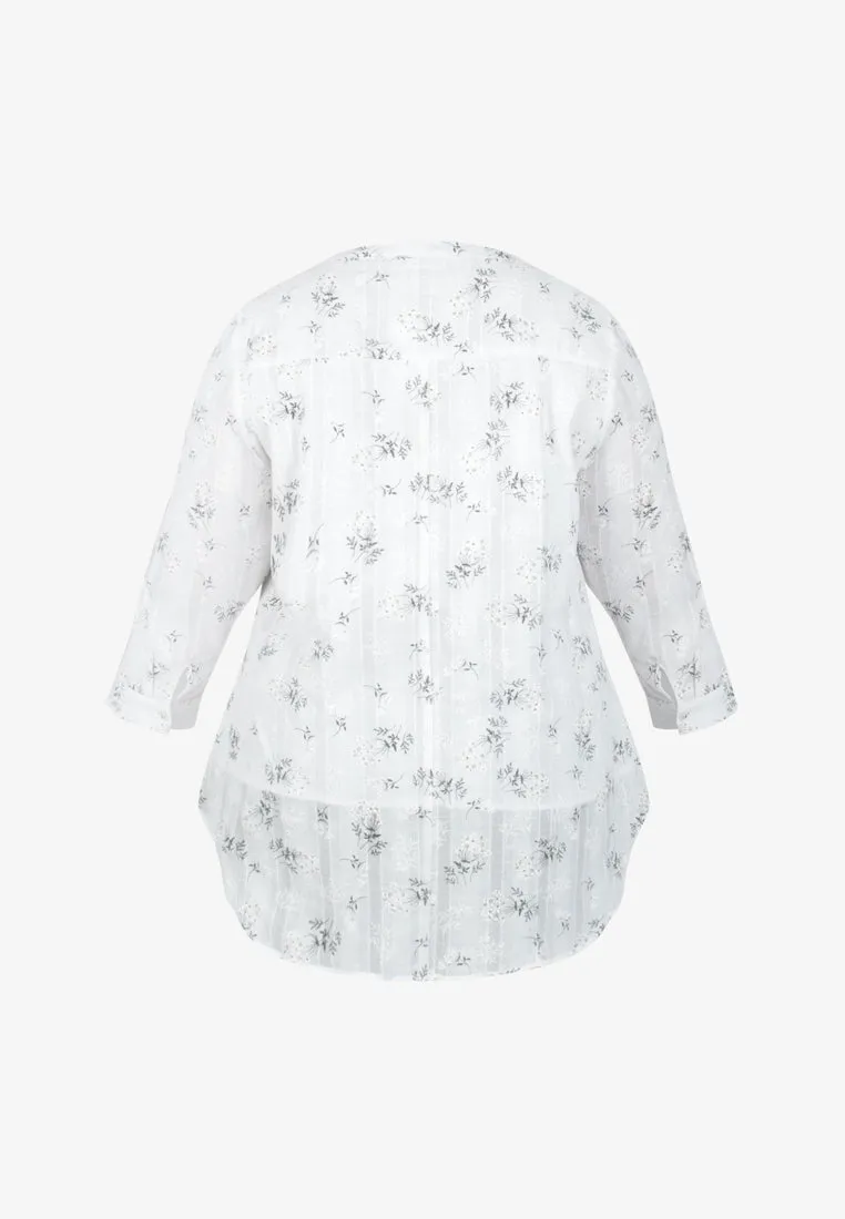 Fernanda Light Breezy Floral Blouse - White