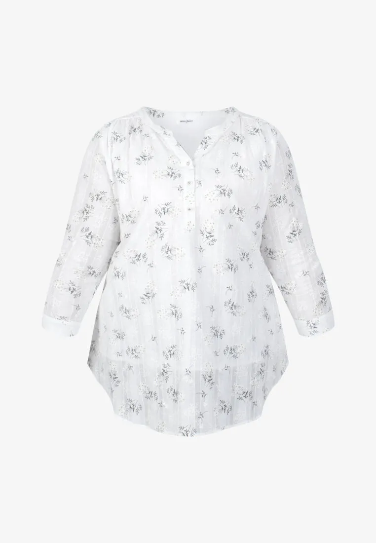 Fernanda Light Breezy Floral Blouse - White