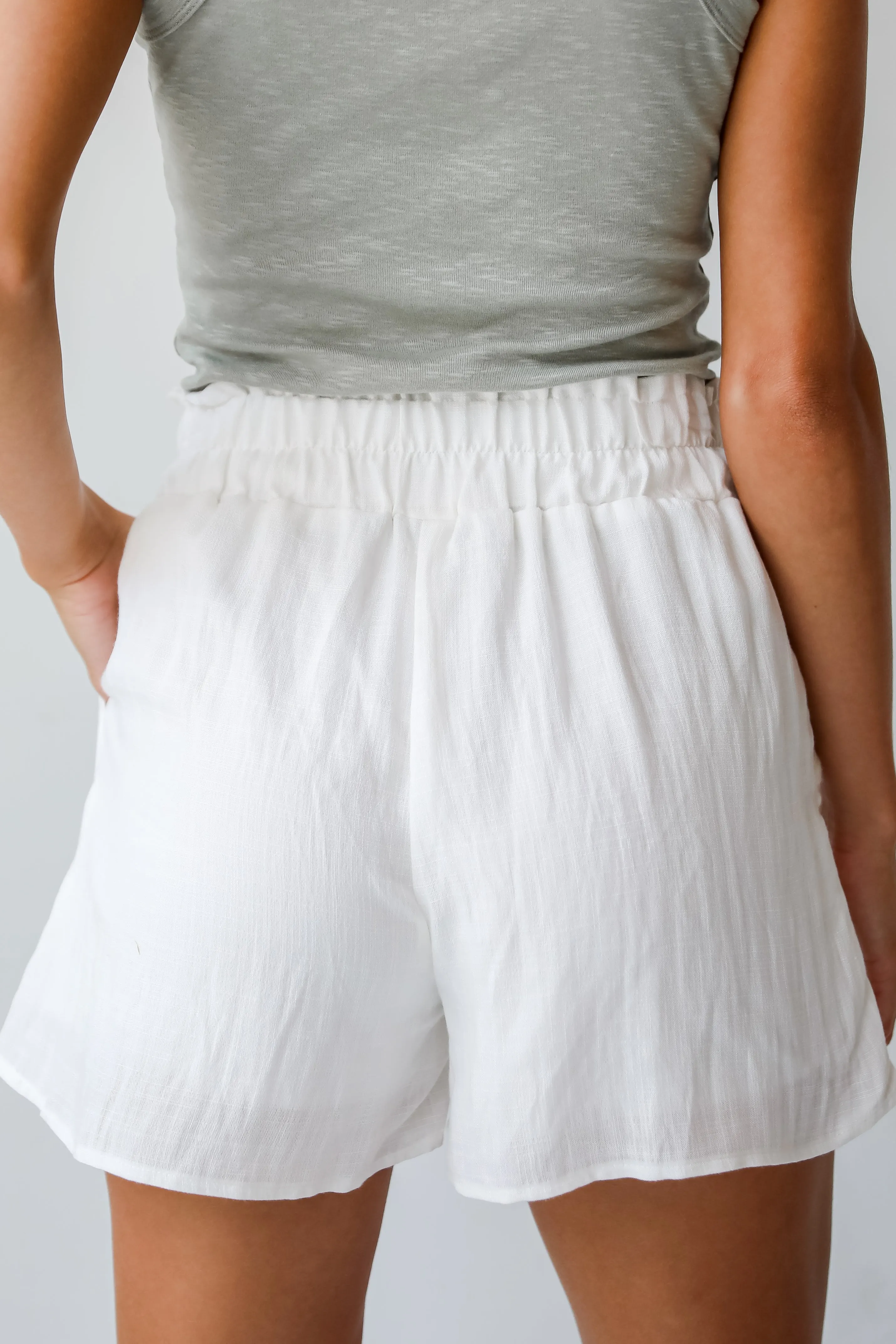 FINAL SALE - Breezy Versatility Off White Linen Shorts