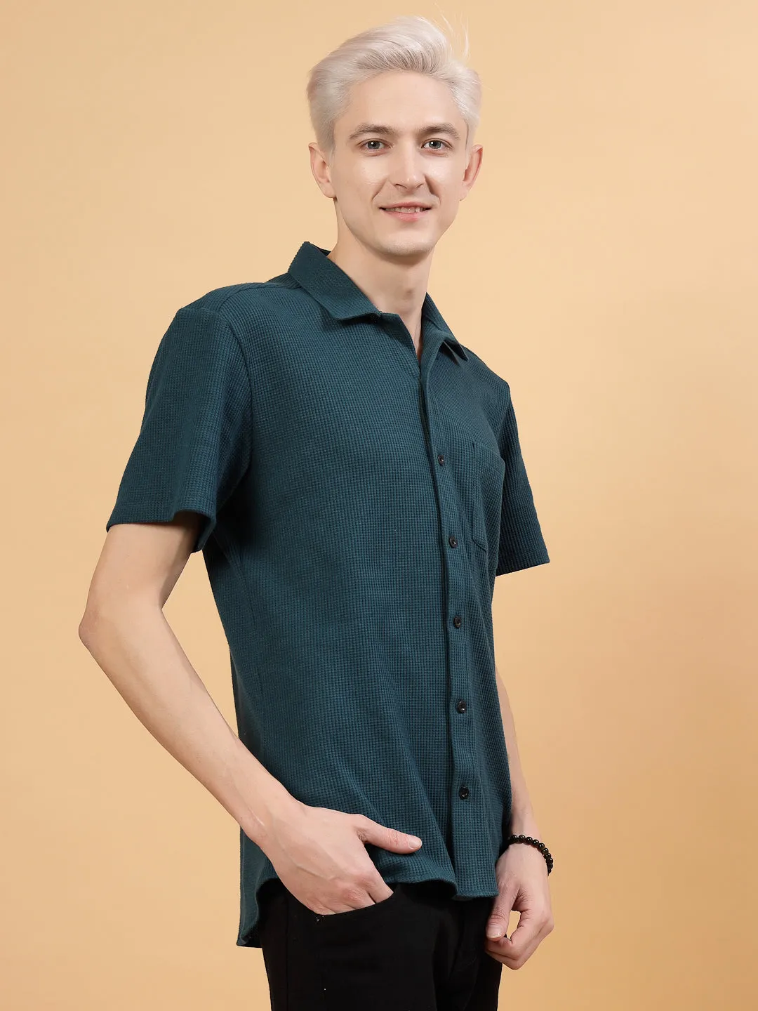 Find Your Perfect Men's Waffle Knit Solid Shirts