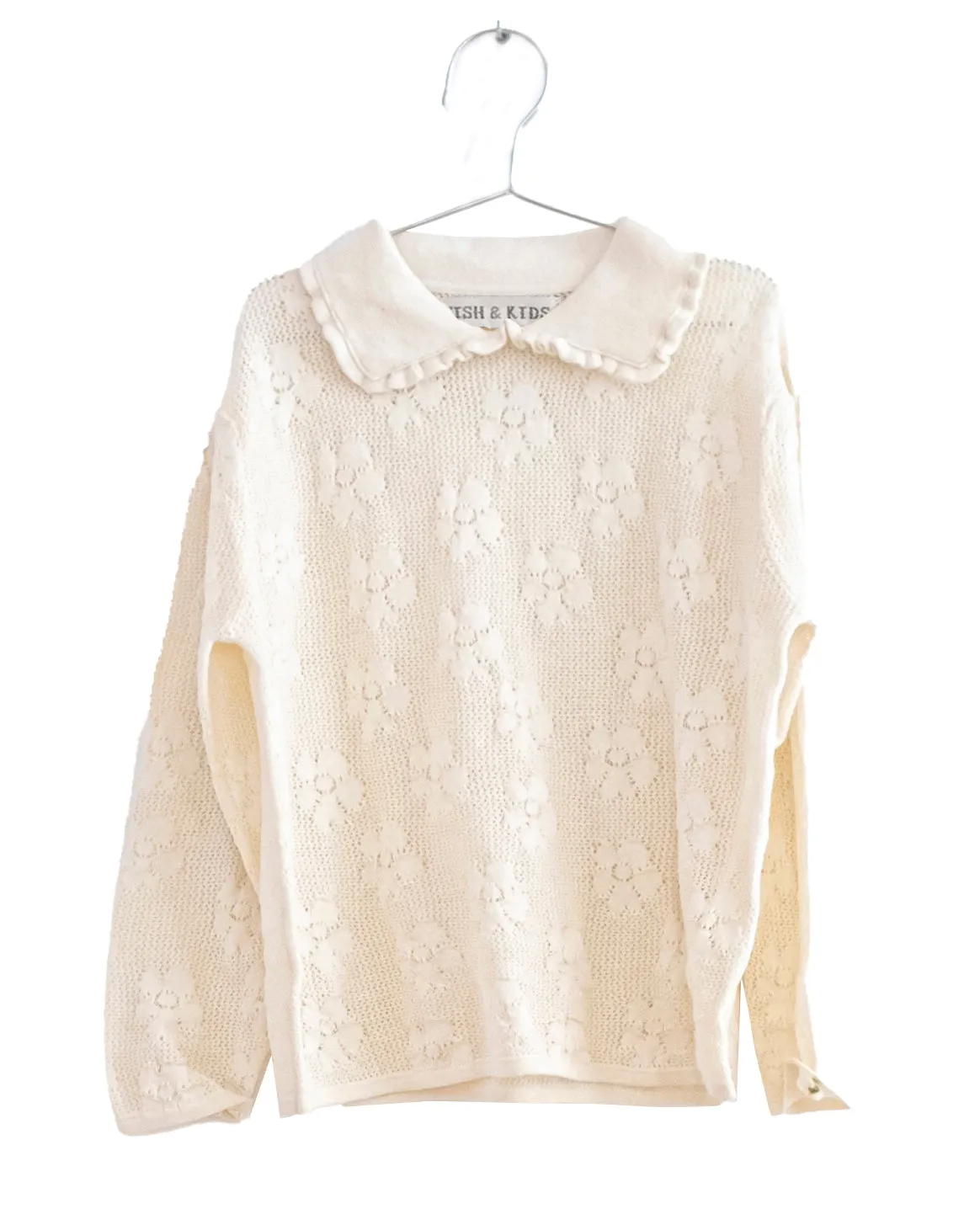 FISH & KIDS AW23 Romantic Knit Blouse in Ecru