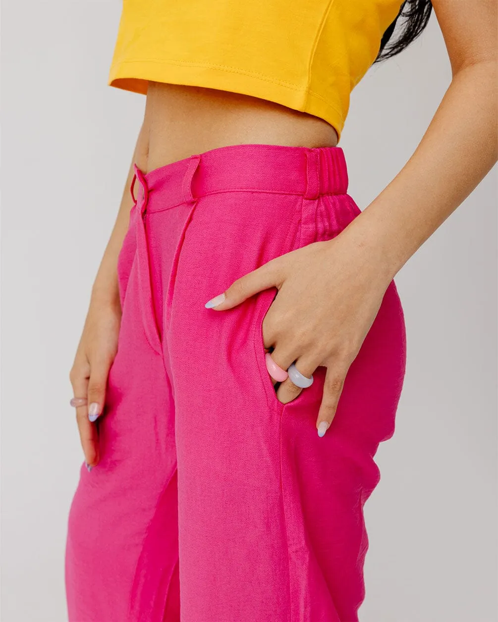 Fuchsia Linen Pants