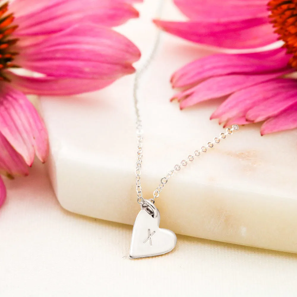 Gifts For Wife Initial Heart Necklace With Romantic Message Card- Best Gifts For Couple