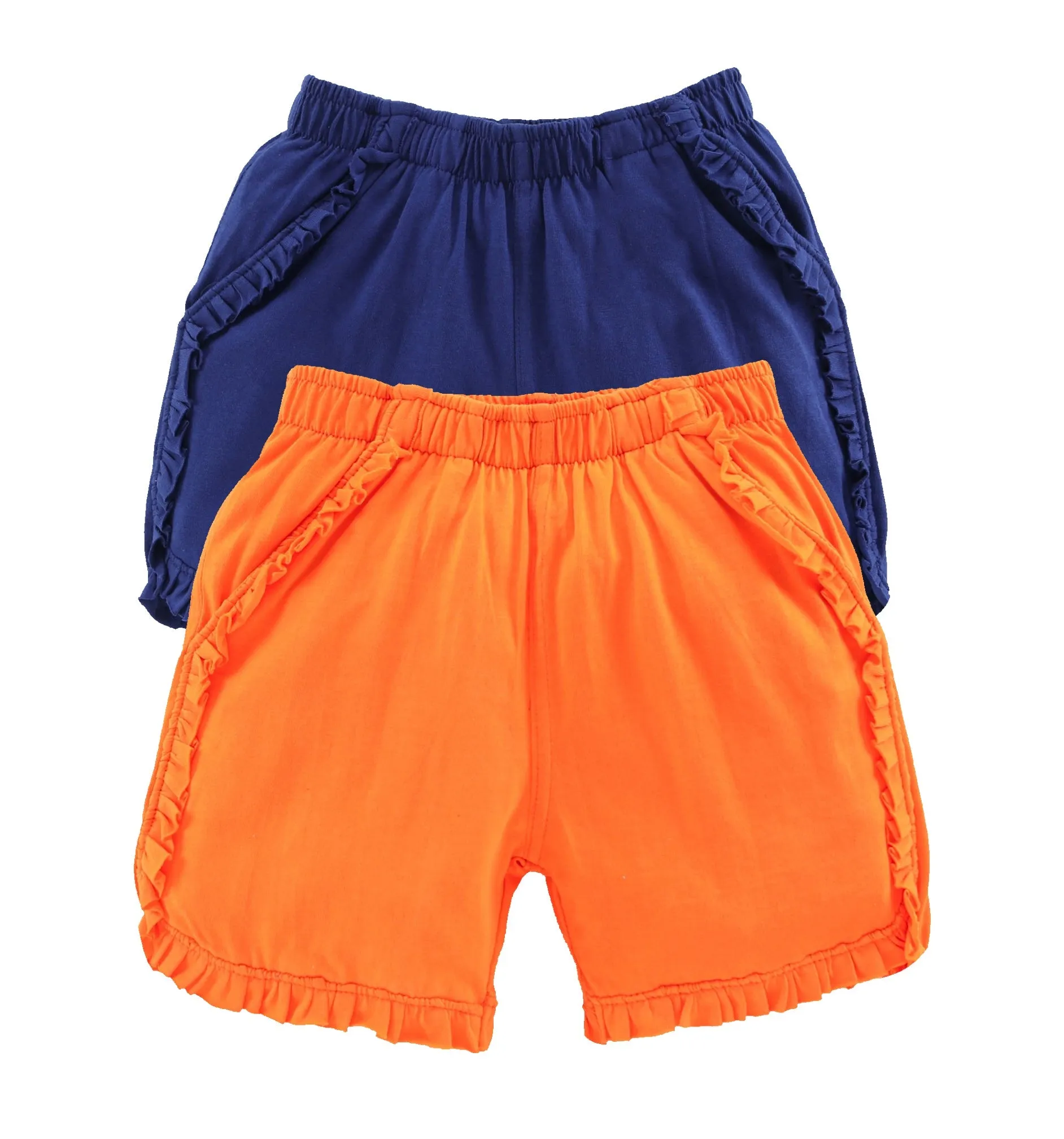 Girls Cotton Hot Shorts-Pack of 2