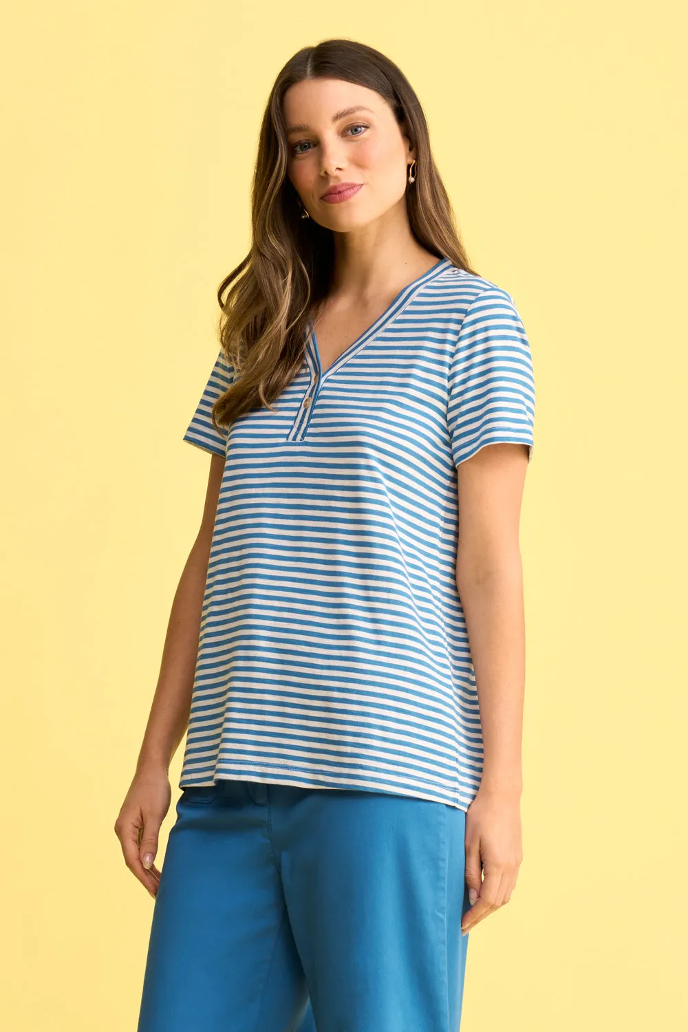 Henley Stripe T-Shirt