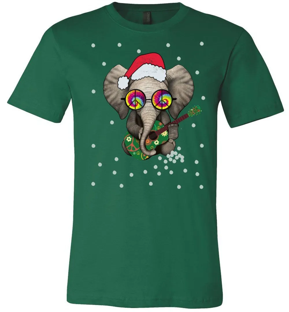 Hippie Elephant- Funny Holiday T-Shirts