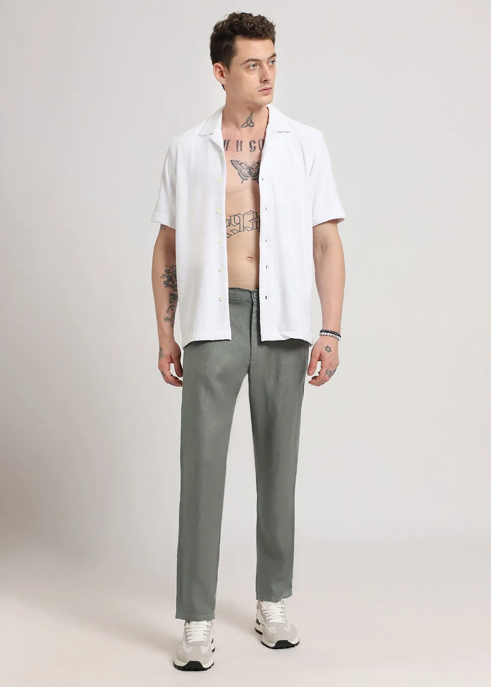 Hunter Green Linen Pant